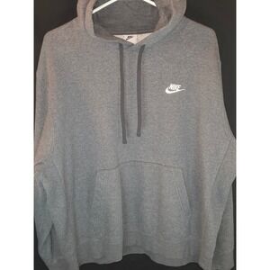 Nike Club Sportsman Gray Pullover‎ Hoodie Men's Large Embroidered Logo Casual